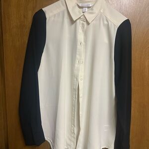 POPSUGAR cream button-up blouse NWT